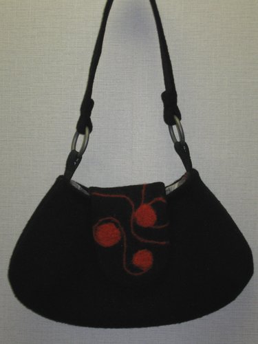 Huopalaukku "Läppis 2" musta pyöreä