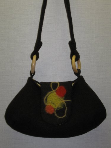 Huopalaukku "Läppis" ruskea pyöreä