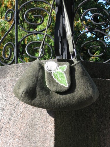 Huopalaukku "Ruusu" vihreä pyöreä malli